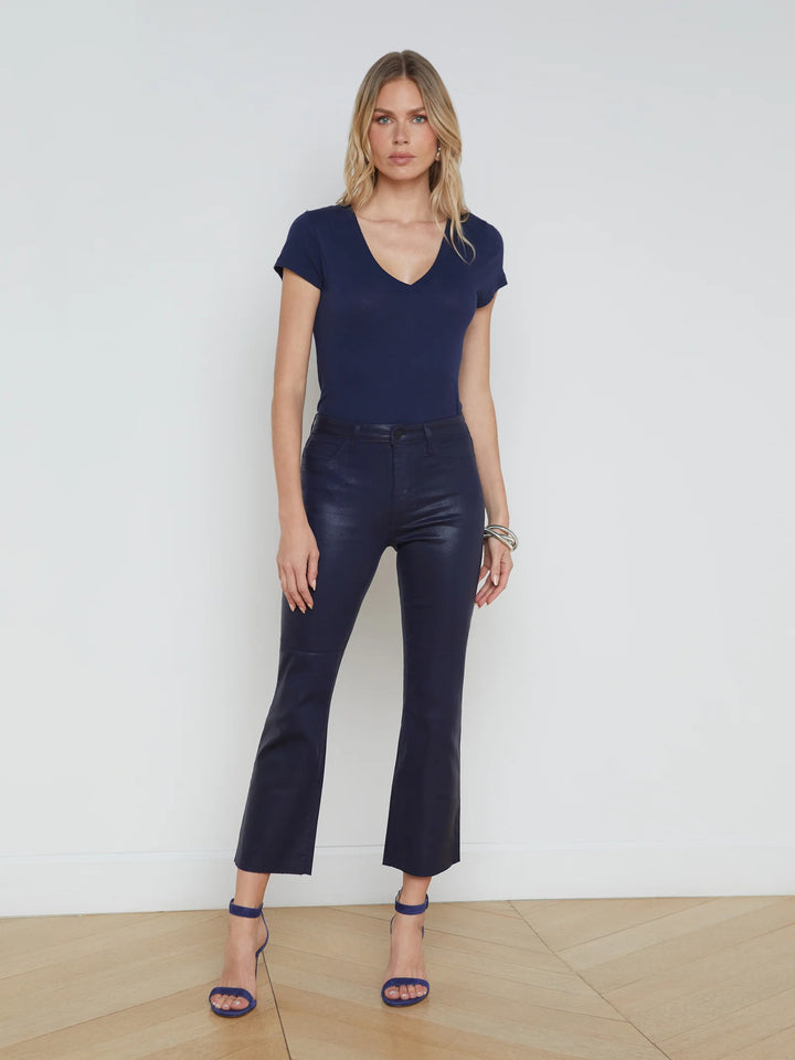 Kendra High Rise Cropped Flare in Midnight