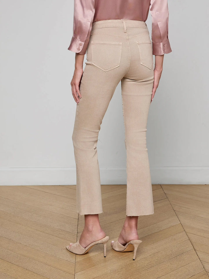 Kendra Cropped Flare Jean in Biscuit