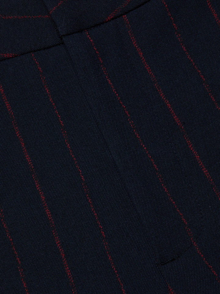 Rebel Pinstripe Trouser in Midnight Burgundy Pinstripe