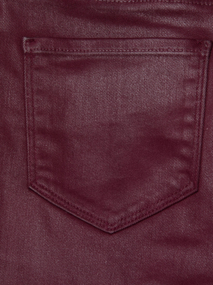 Clayton Coated Wide-Leg Jean in Dark Port Coated