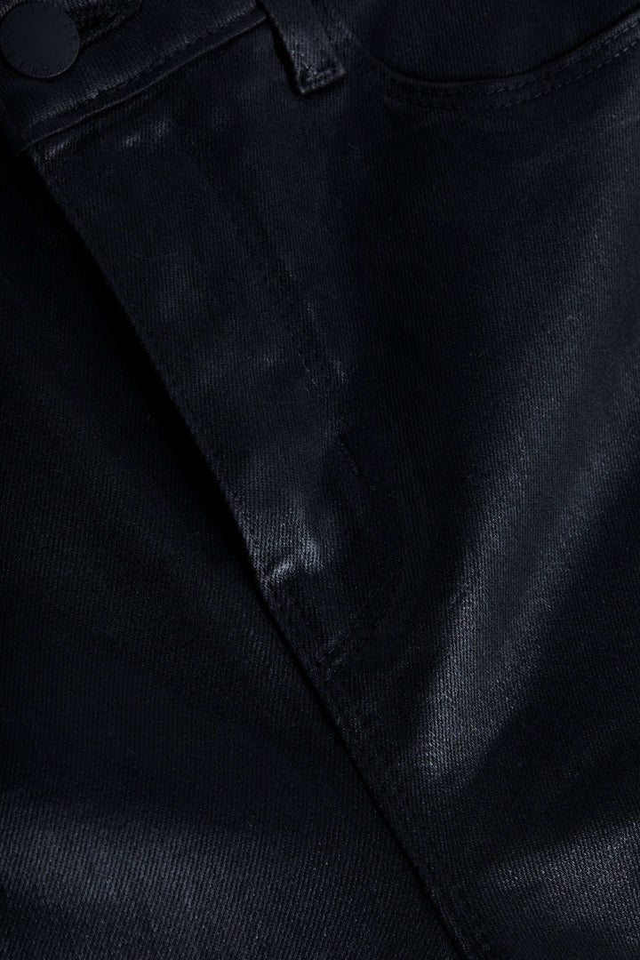 Clayton Coated Wide Leg Jean in Noir
