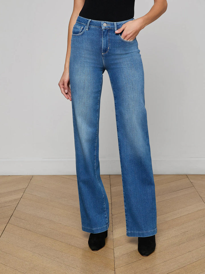 Clayton Coated Wide Leg Jean in Riverside