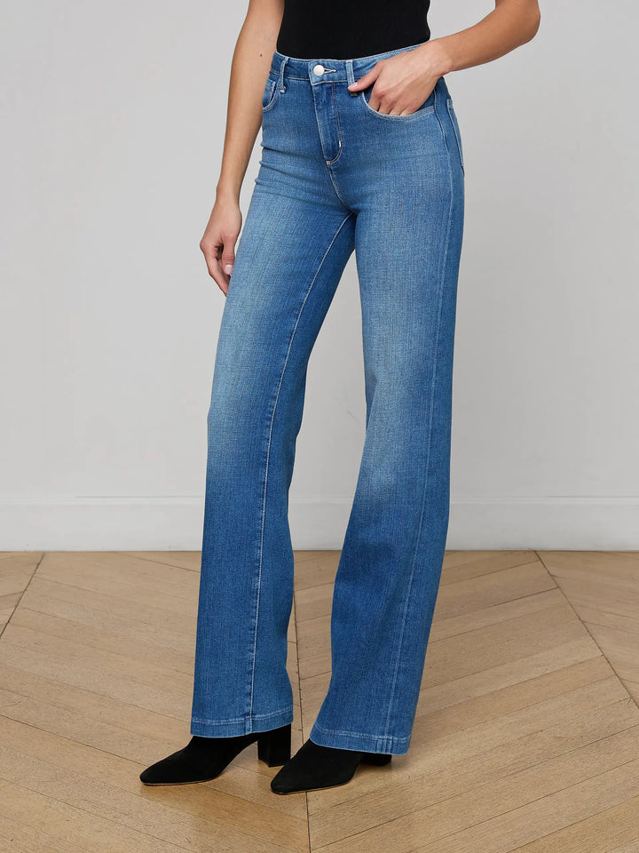Clayton Coated Wide Leg Jean in Riverside