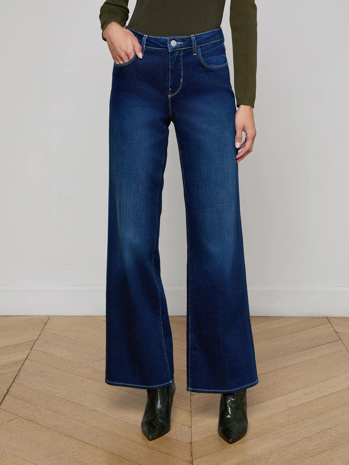 Alicent Wide Leg Jean in Sterling