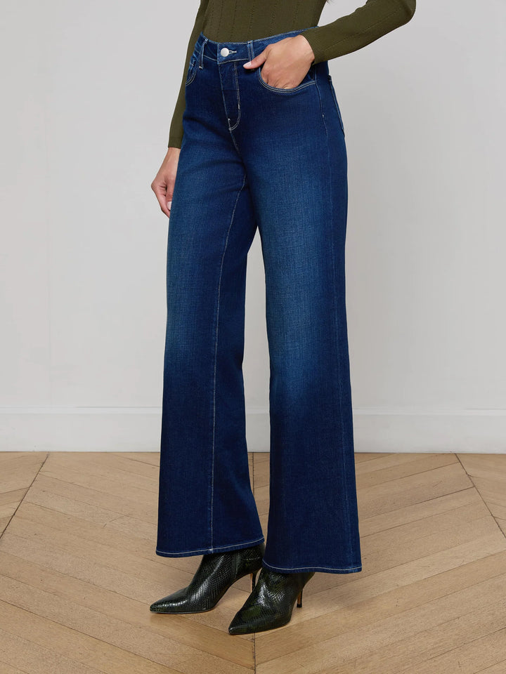 Alicent Wide Leg Jean in Sterling
