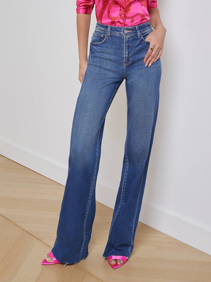 Scottie High Rise Wide Leg Jean in Hasting