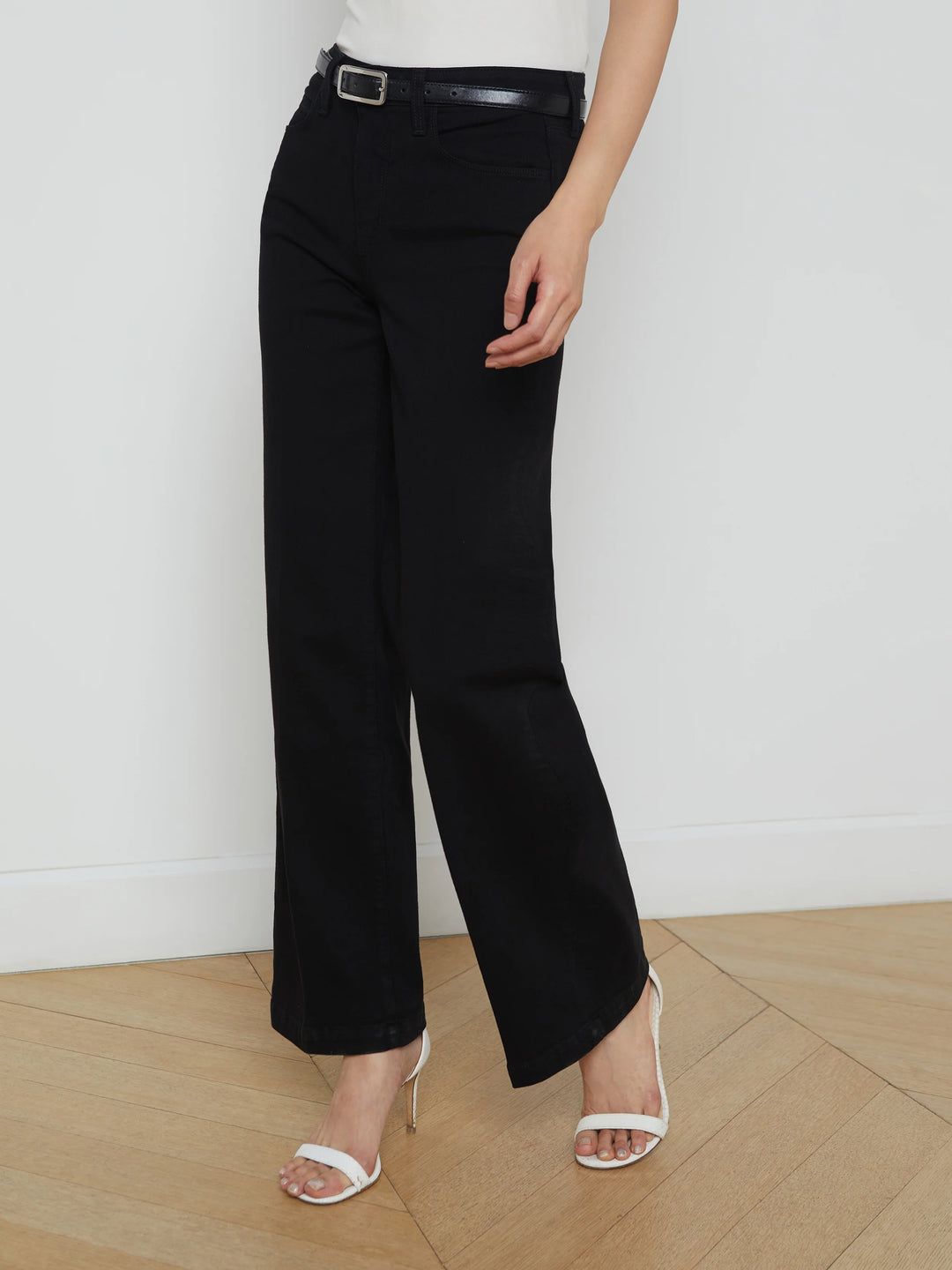 Scottie High Rise Wide Leg Jean in Black