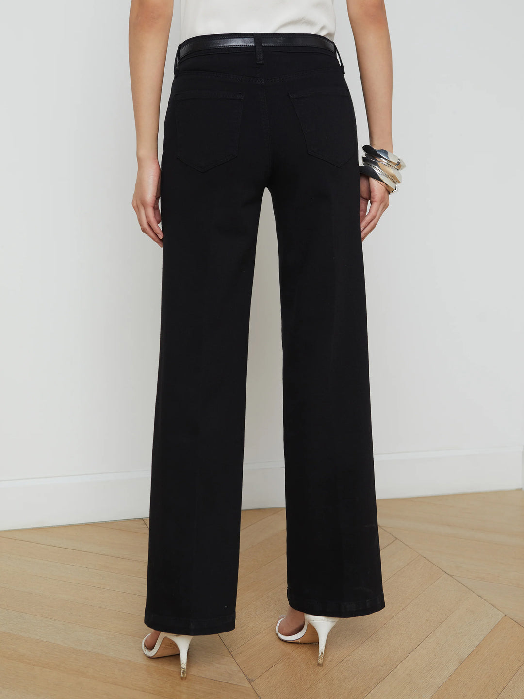 Scottie High Rise Wide Leg Jean in Black