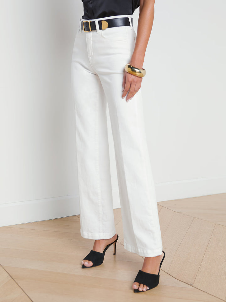 Scottie Wide Leg Jean in Blanc
