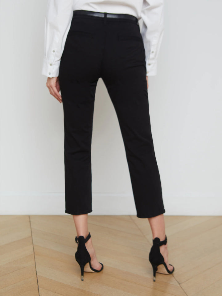 Harlow High Rise Crop Trouser in Noir