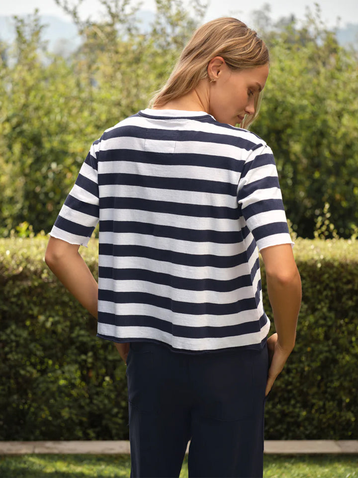 Perry NYC Crewneck Tee in Nautical Stripe
