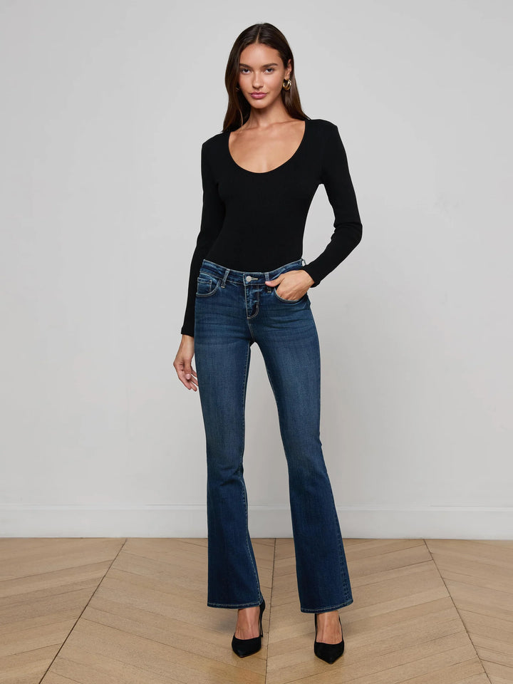 Cara Low-Rise Bootcut Jean in Roxbury
