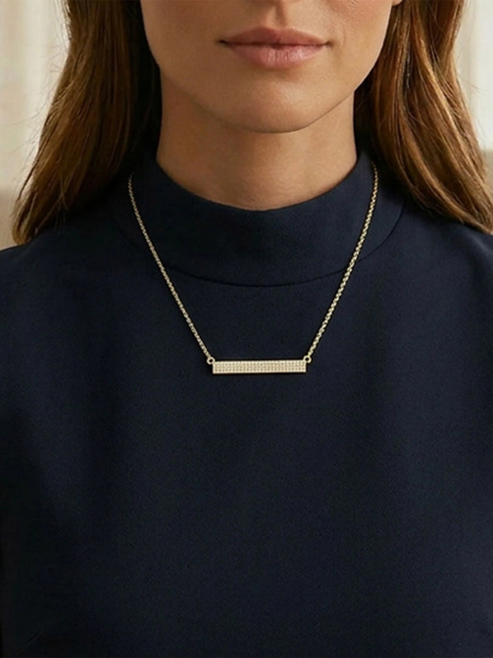 Tell Me Straight Pendant Necklace in Gold