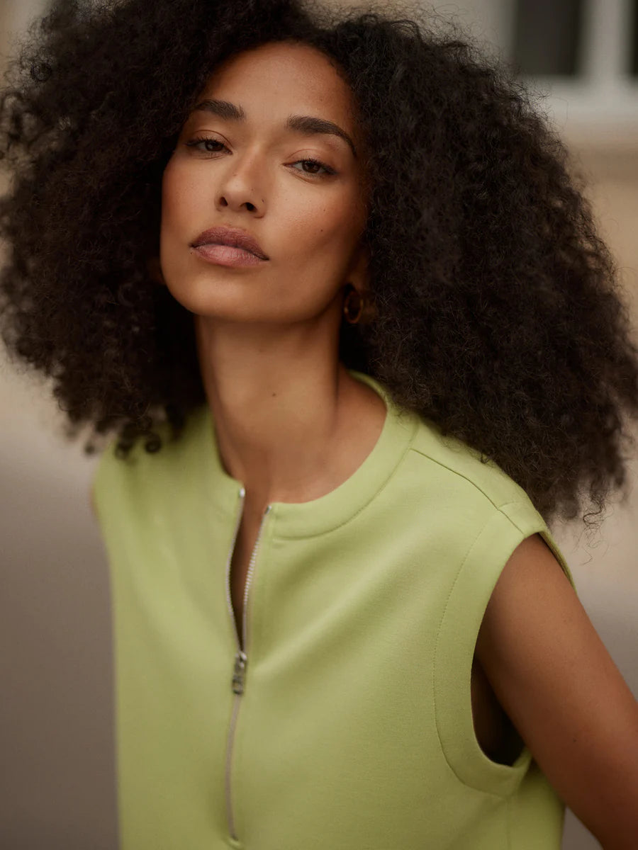 Simmons Half-Zip Tank in Fern