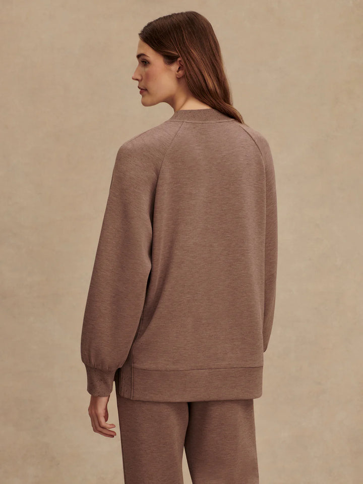 Nicole Boyfriend Sweat in Deep Taupe Marl Fleck