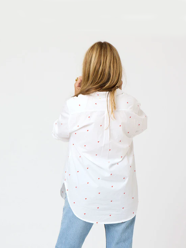 Mia Tiny Heart Shirt in White