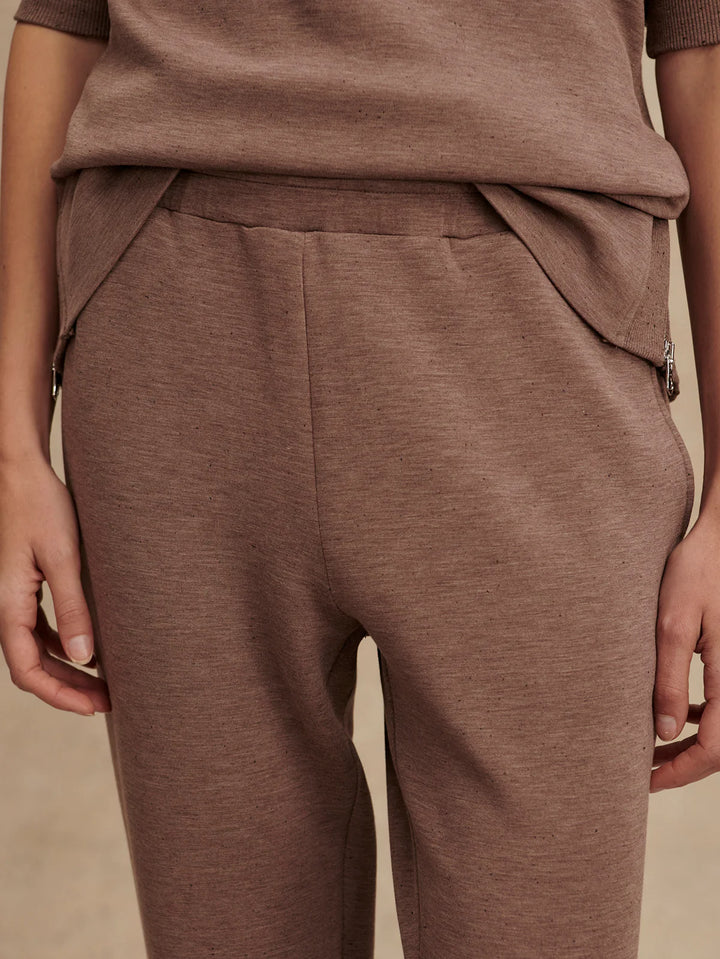 The Slim Cuff Pant 27.5 in Deep Taupe Marl Fleck