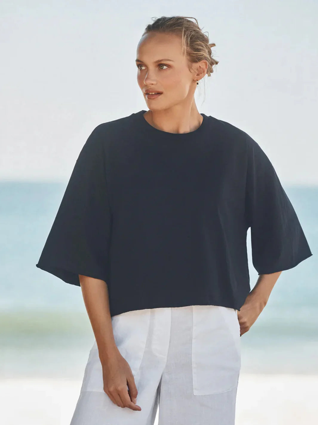 Presley Oversized Tee in British Royal Navy