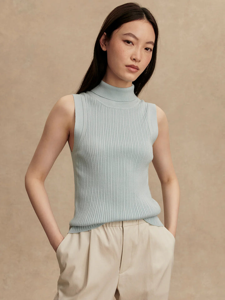 Anastasia Rib Tank in Winter Sky