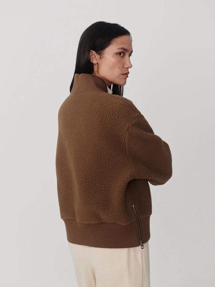Mumford Half-Zip Fleece in Teak Olive
