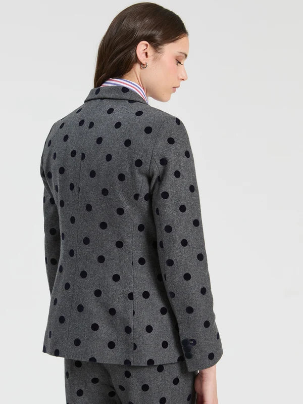 Ari Blazer in Grey/Black Polkadots