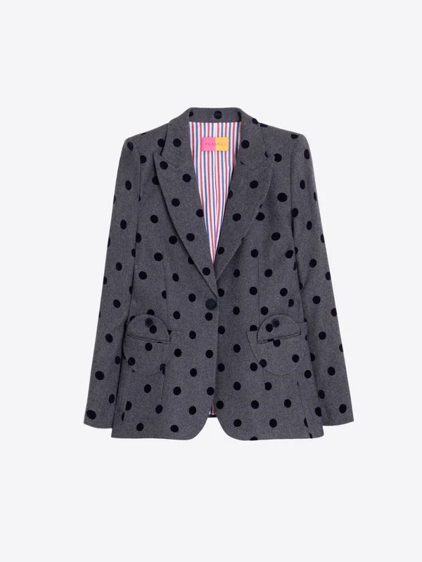 Ari Blazer in Grey/Black Polkadots
