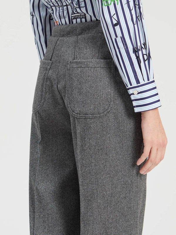 Beti Trousers in Melange Grey