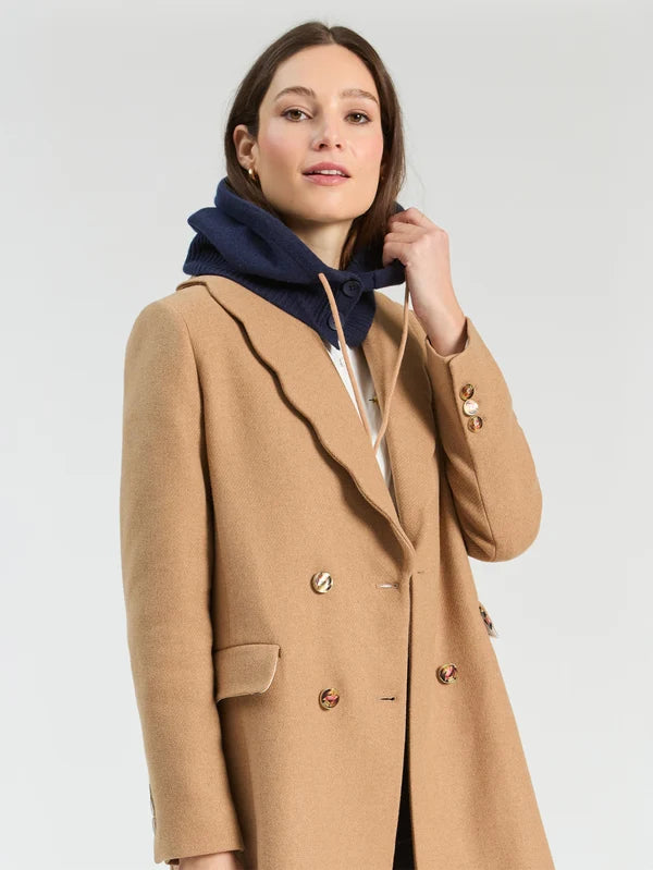 Loretta Double Breasted Wool Coat in Camel