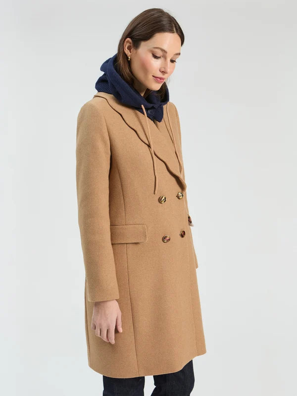 Loretta Double Breasted Wool Coat in Camel