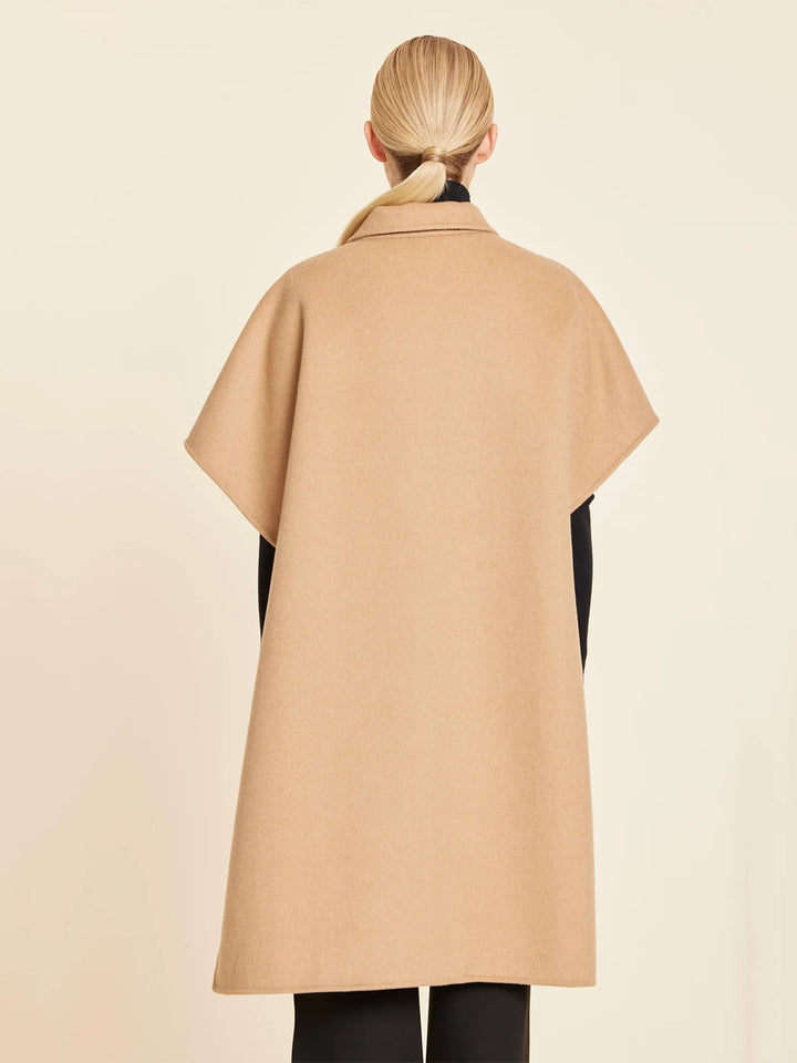 Faux Fur Pocket Long Vest in Beige/Brown
