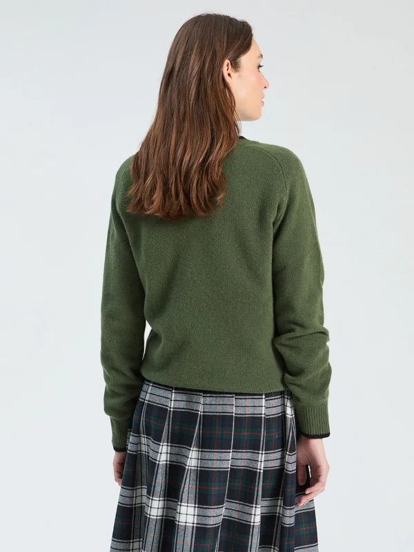 Embroidered Dog Jumper in Green