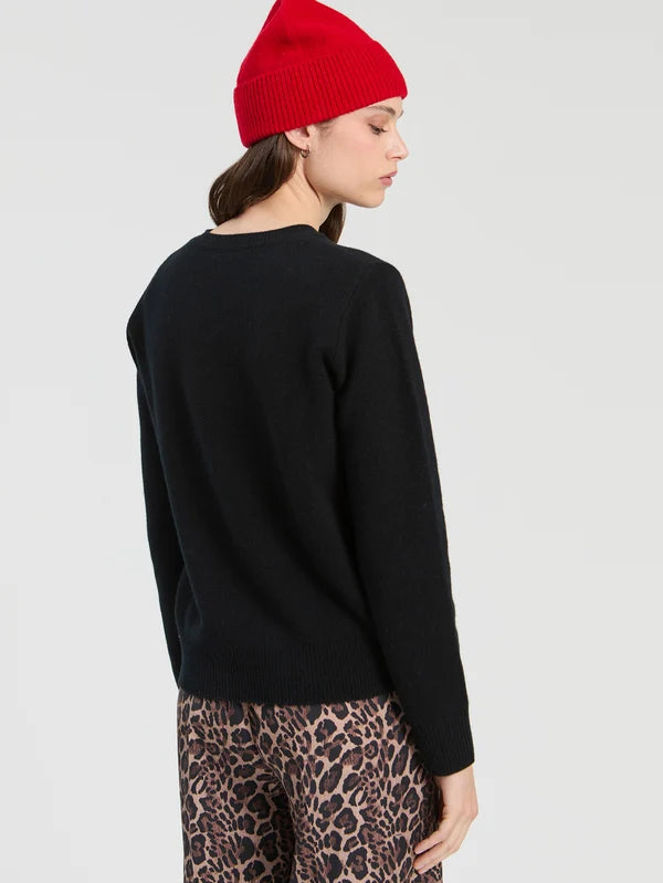 Two Tone Overlay Cardigan in Black/Brown