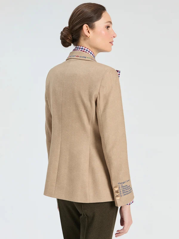 Harlow Herringbone Jacket in Biege