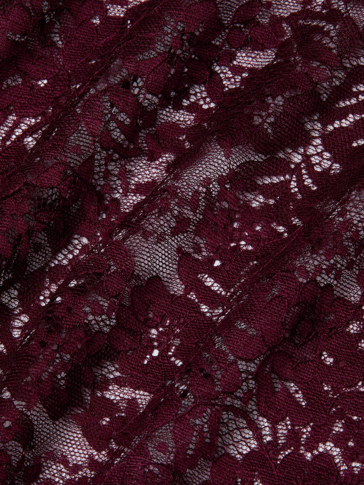 Makena Lace Pencil Skirt in Dark Port