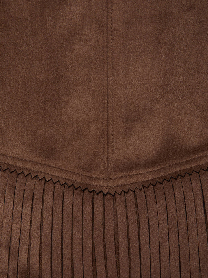 Lyle Vegan Suede Mini Skirt in Carafe Brown