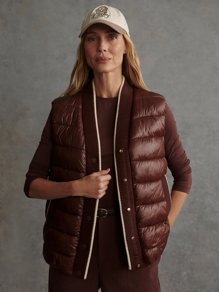Colwyn Padded GIlet in Brown Stone