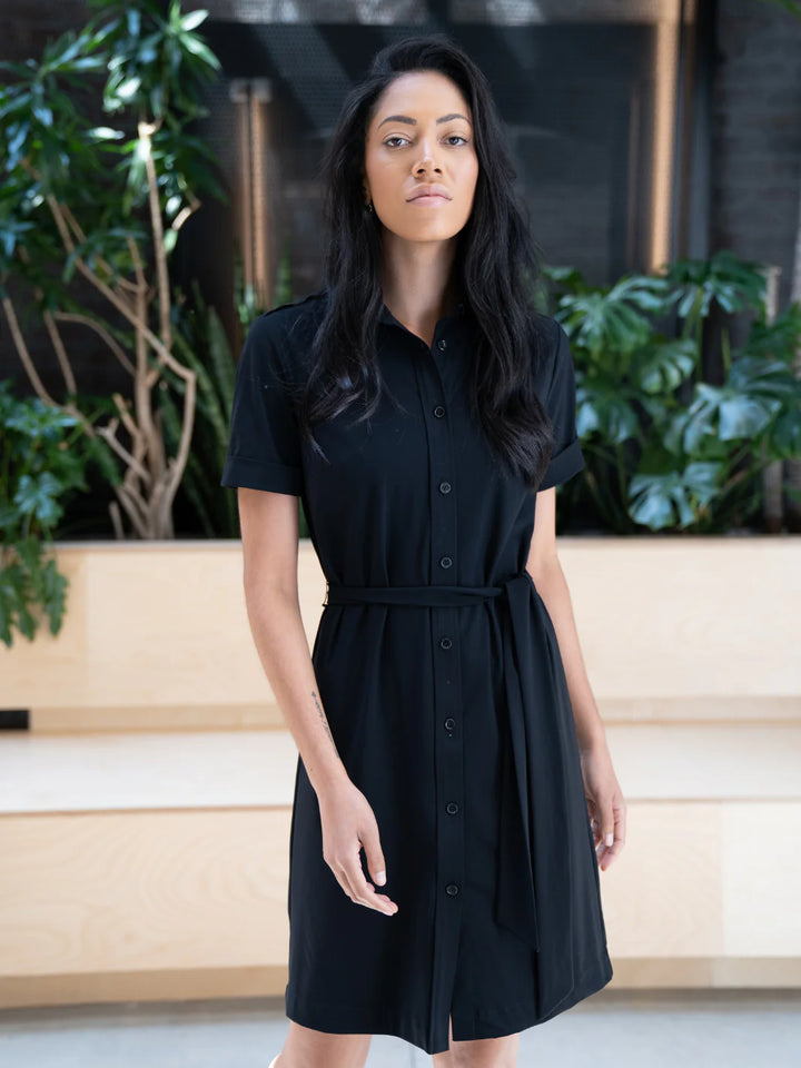 Ellen Shirt Dress in Black