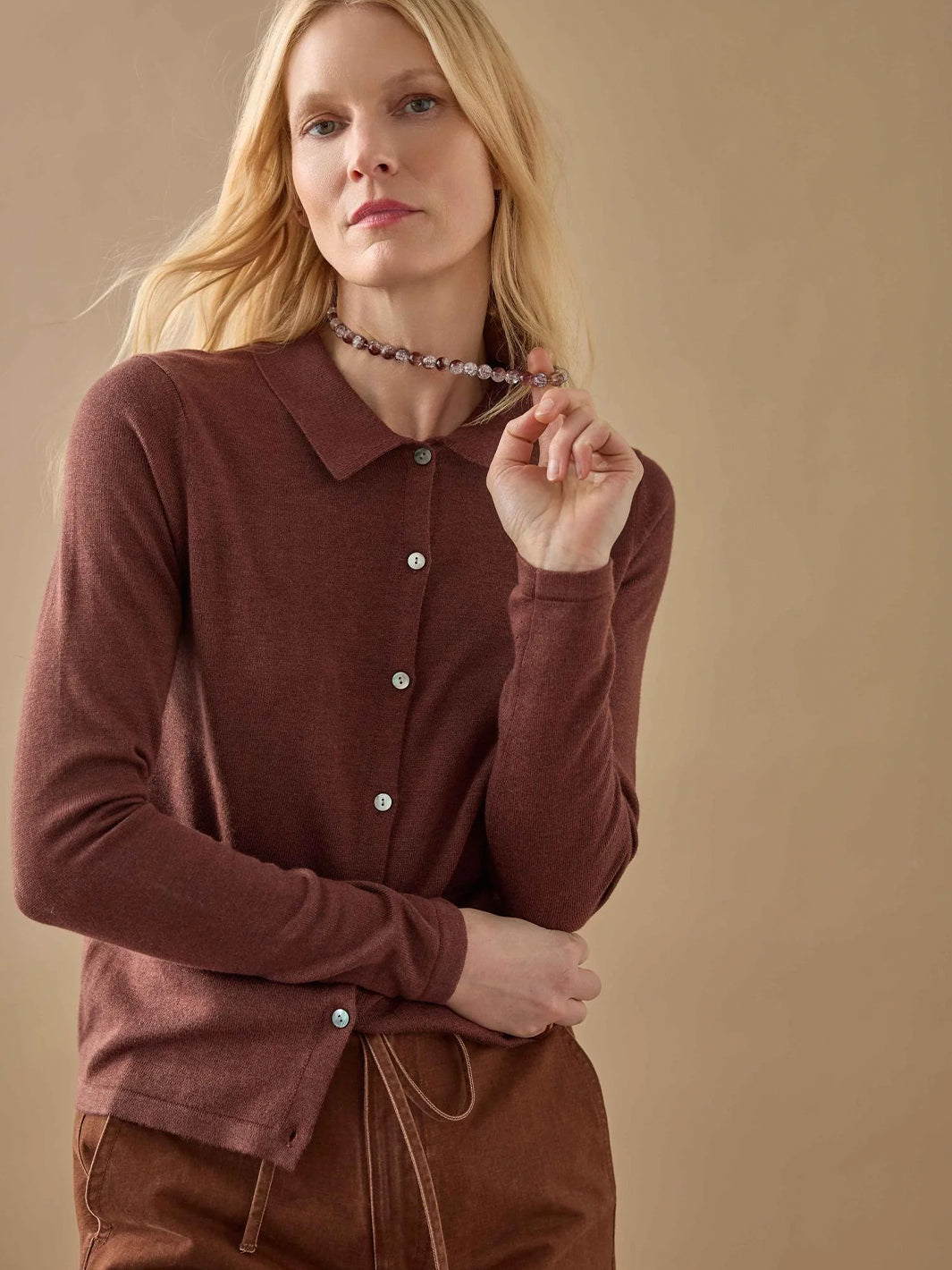 Collared Cardigan in Java