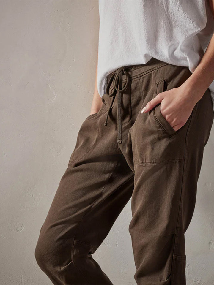 Soft Drape Pant in Smokey Green Pigment