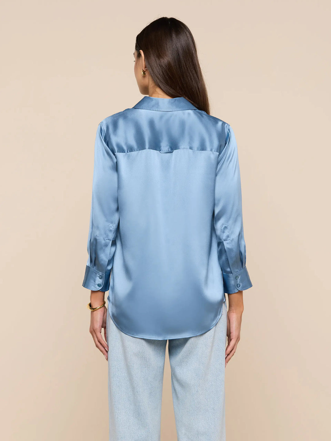 Dani Silk Blouse in Blue Mist