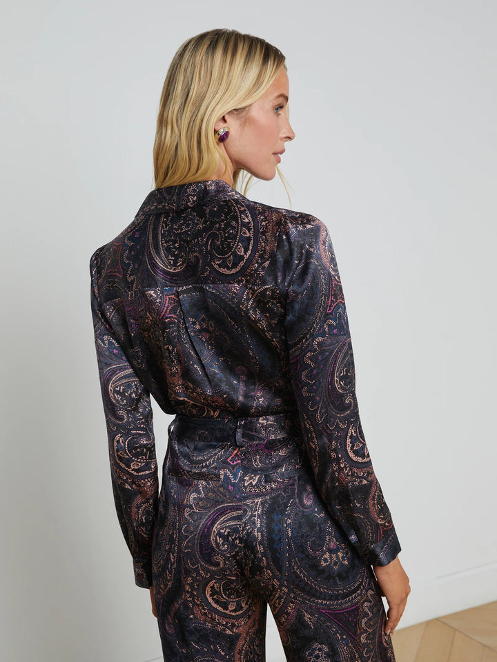 Tyler Long Sleeve Blouse in Plum Multi Boute Paisley