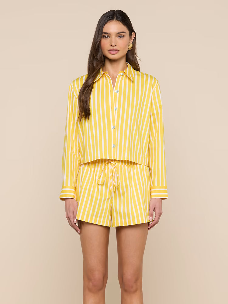 Cosette Shirt in Dandelion/White Stripe