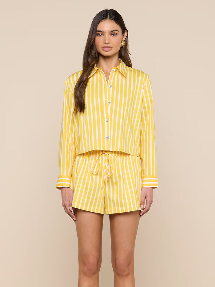 Cosette Shirt in Dandelion/White Stripe