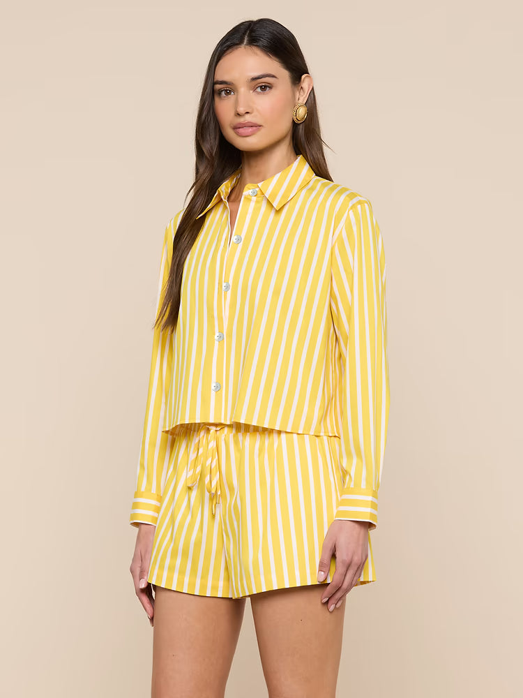Cosette Shirt in Dandelion/White Stripe