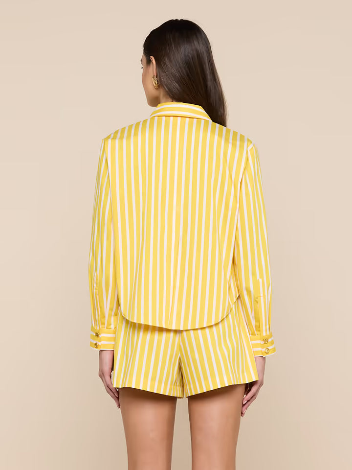 Cosette Shirt in Dandelion/White Stripe