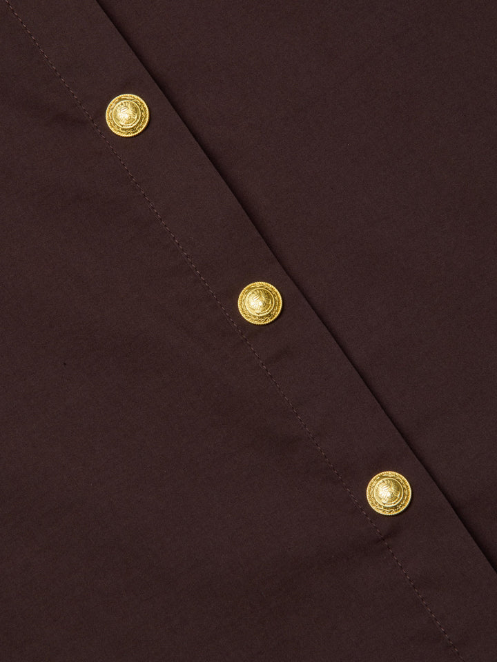 Ellery Poplin Shirt in Coffee Bean