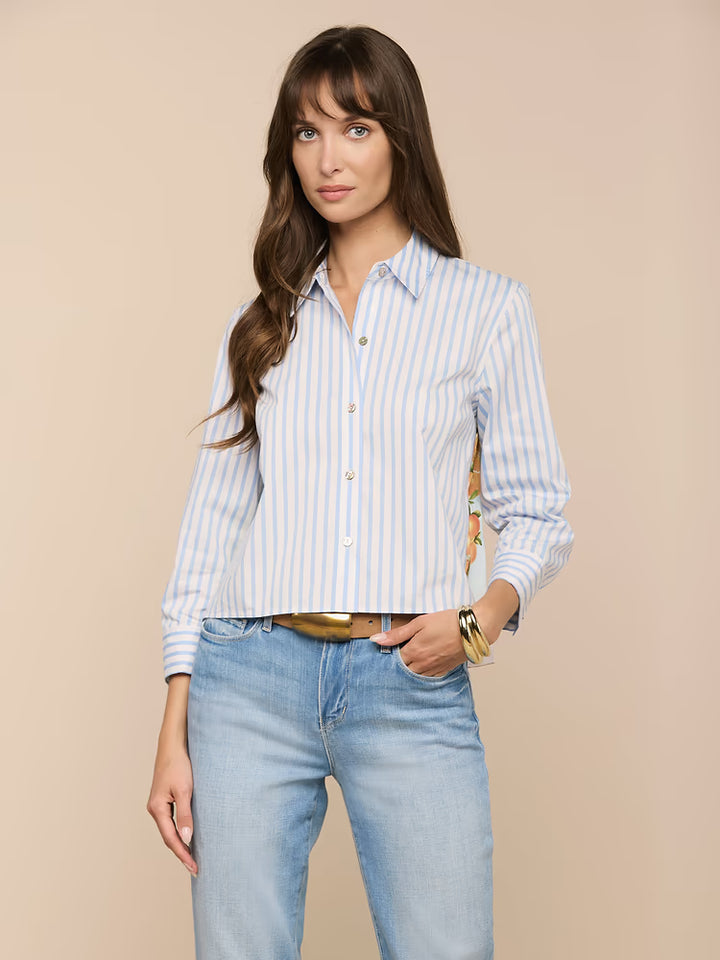 Fawn Beach Print Shirt on Multi Beach Scarf