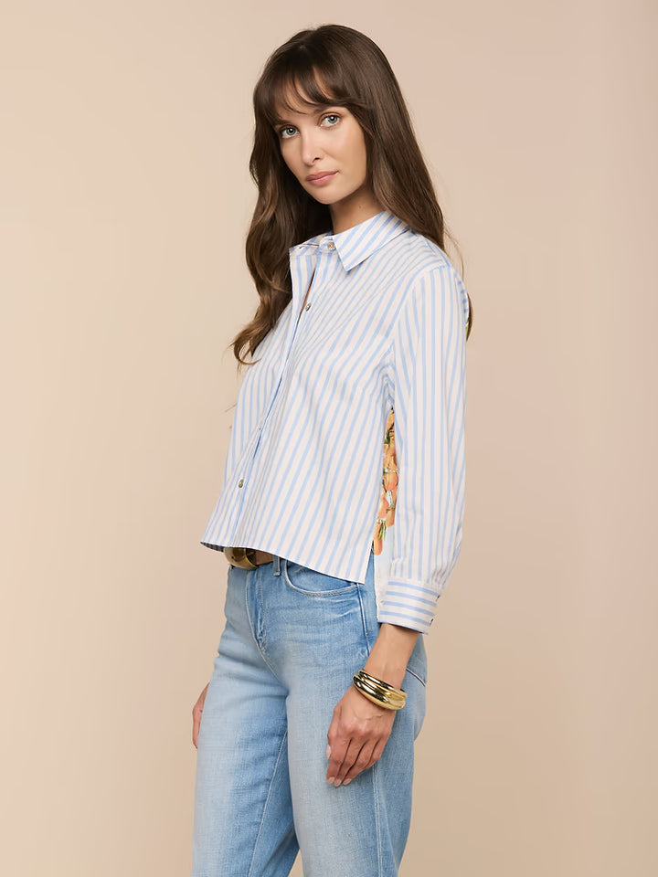 Fawn Beach Print Shirt on Multi Beach Scarf