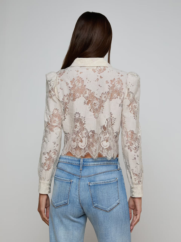 Anita Lace Blouse in Champagne