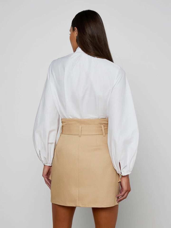 Deon Tie-Neck Blouse in White